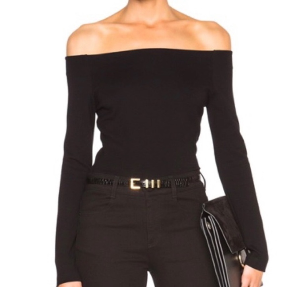 L’Agence Black Cynthia Off the Shoulder Top XS
